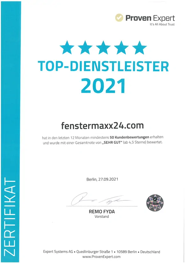 Fenstermaxx24 – ProvenExpert2021