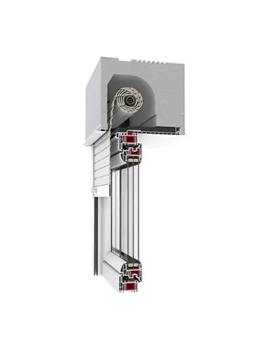 Fenstermaxx24 Österreich, Online Fenster Konfigurator, Aufsatzrollladen-Styrodor, weißer Hintergrund