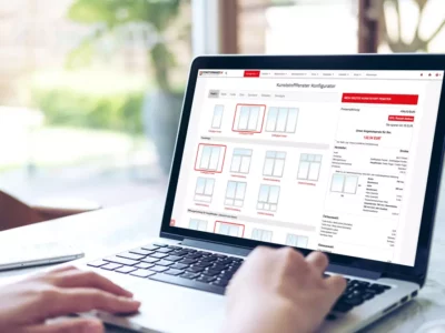 Fenstermaxx24 Österreich, Online Fenster Konfigurator, Konfigurator am Laptop, Grafik