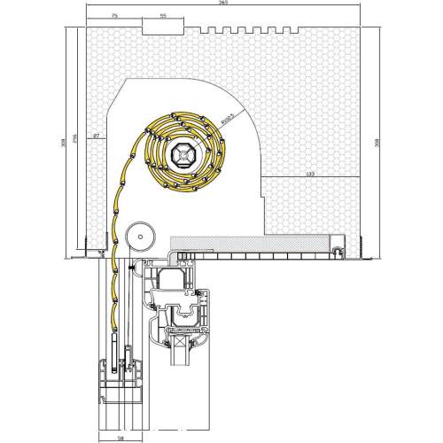 Fenstermaxx24 – Rollladen RS Styropor Kastentiefe 365mm mit Insektenschutz Revision Innen